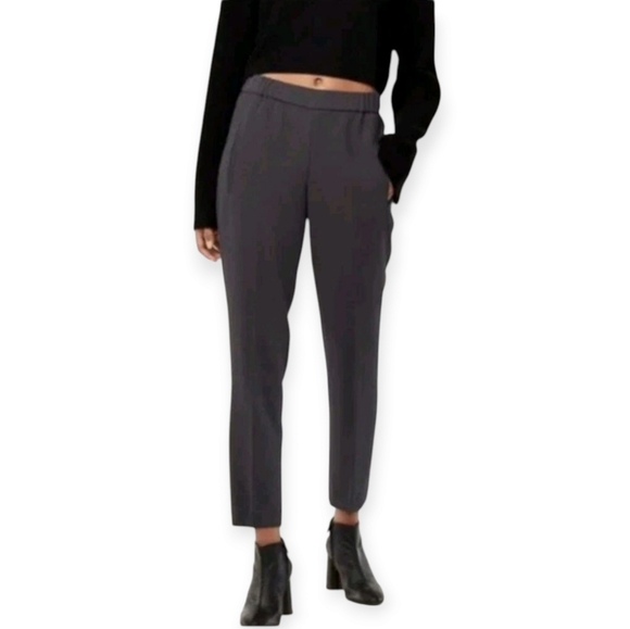 Aritzia Wilfred Darontal Crepe Ankle Trousers Gray 8 - Picture 1 of 16
